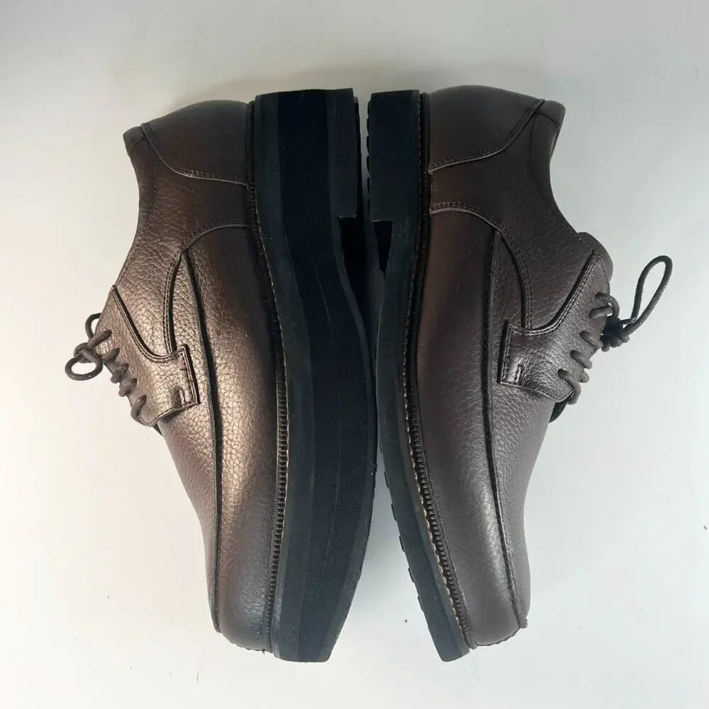 Apex Uneven Legs Lexington Brown Leather Oxford Dress Shoes Men 9.5 NWOT